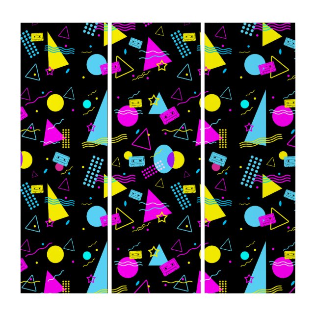 RETRO TAPE COLORFUL SHAPES  TRIPTYCH (Front)