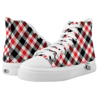 Retro tartan pattern vintage look plaid mix colors High-Top sneakers