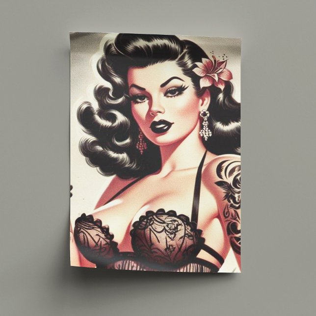 Retro Tatto Goth Girl Tissue Paper (Creator Uploaded)