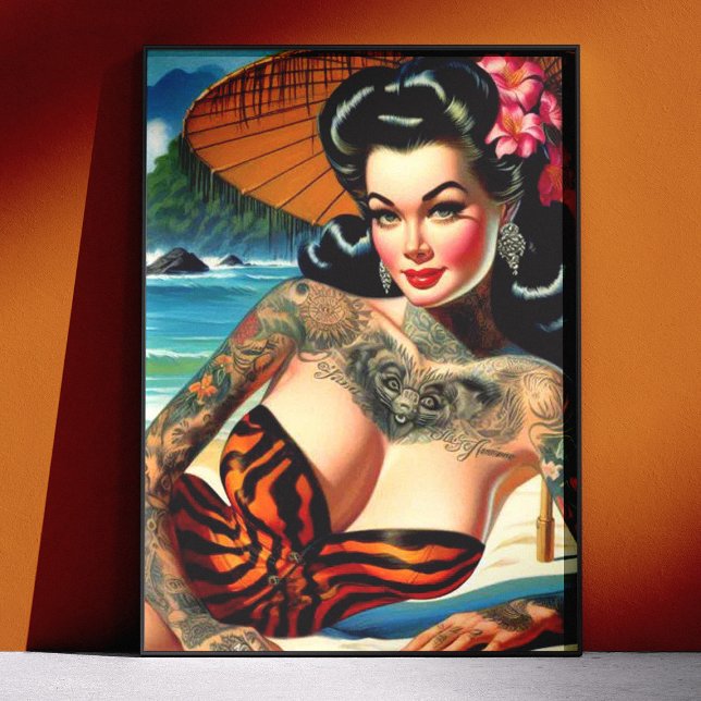 Retro Tattoo Beach Pin-up Poster (Creator Uploaded)