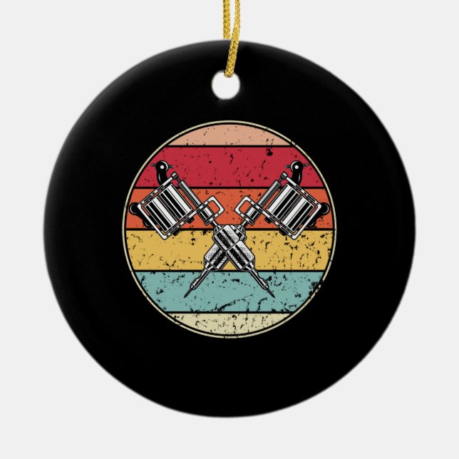 Retro Tattoo Ceramic Ornament (Front)