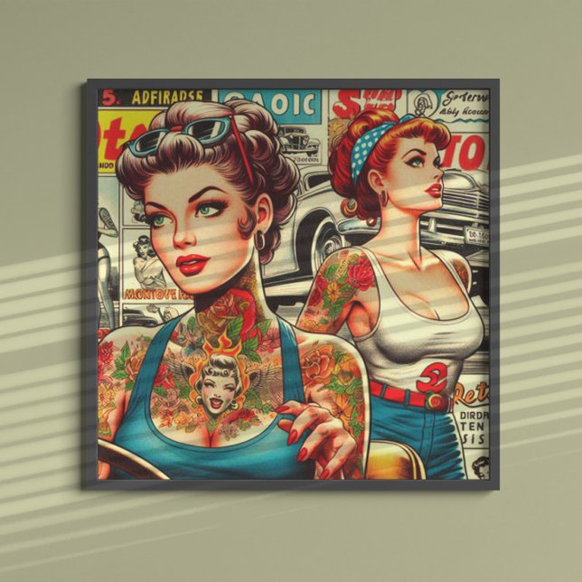 Retro Tattoo Pin-ups Comics Poster (Creator Uploaded)