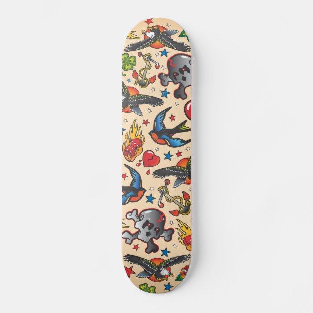 Retro Tattoo Skateboard Deck (Front)