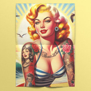 Retro Tattooed Bikini Pin-up Tissue Paper