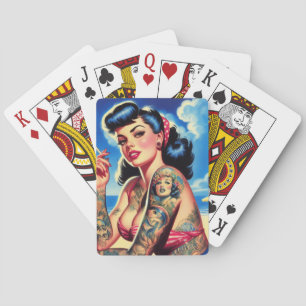 Retro Tattooed Bikini Summer Pin-up Poker Cards