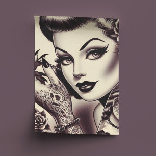 Retro Tattooed Pin Up Tissue Paper