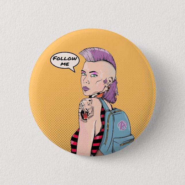 Retro tattoos poster button (Front)