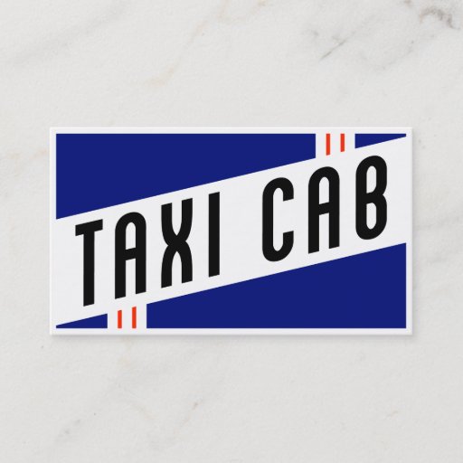 Customizable retro taxi cab business card