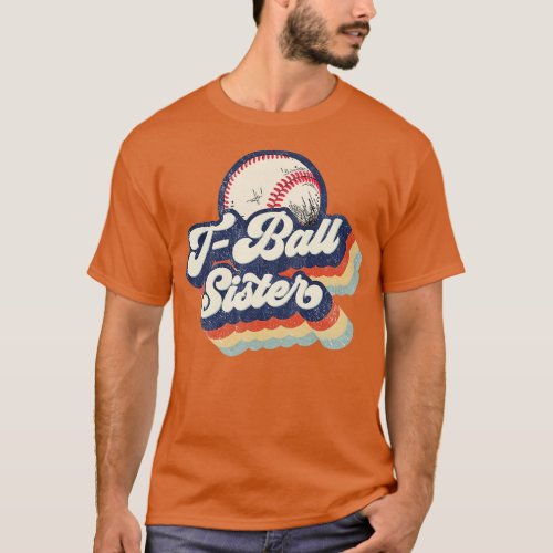 Retro TBall Sister Mothers Day T_Shirt