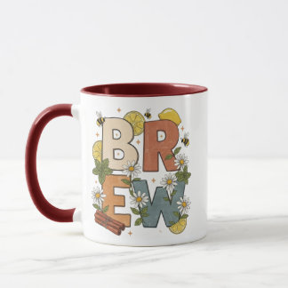 Retro Tea Brew Herb Design Mug
