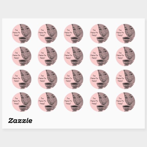 Retro Tea Classic Round Sticker | Zazzle