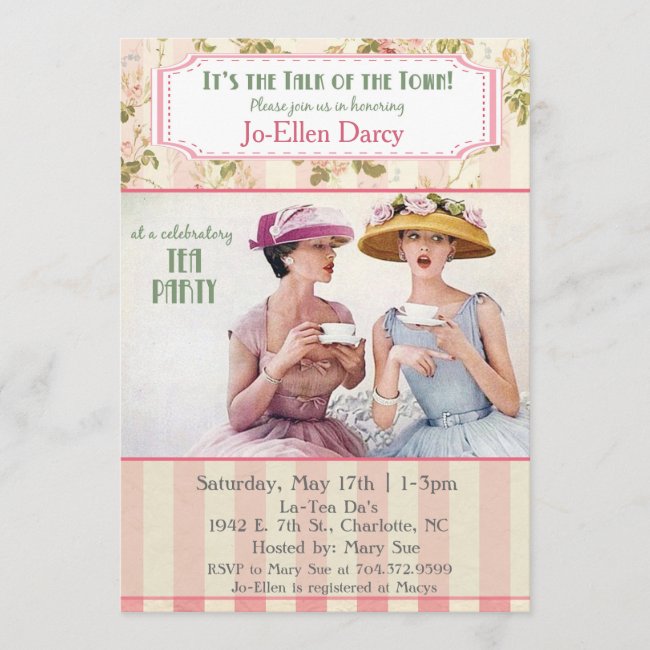 Retro Tea Party Invitation