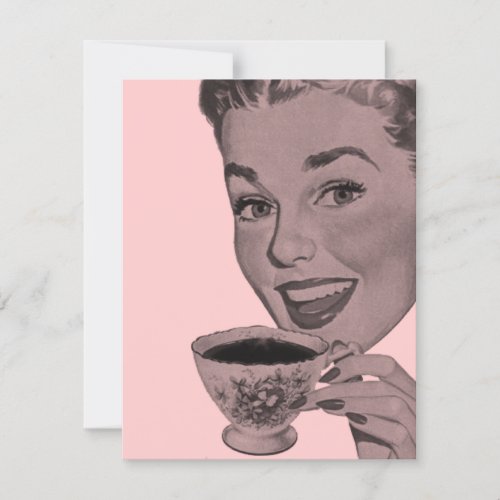 Retro Tea Party Custom Invitations