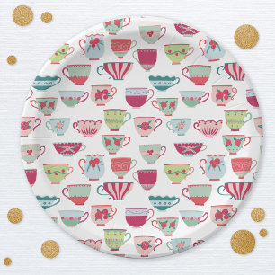 Retro Tea Party Pastel Paper Plates