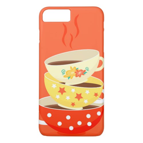 Retro tea vintage tea cups whimsical art iPhone 8 plus7 plus case