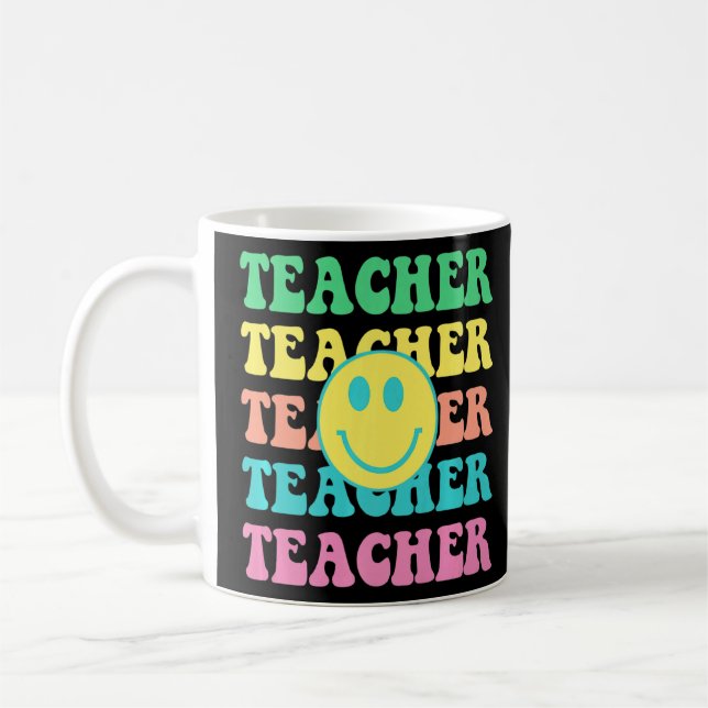 Retro Teacher Inspirational Colorful Elementary Sc Coffee Mug (Left)