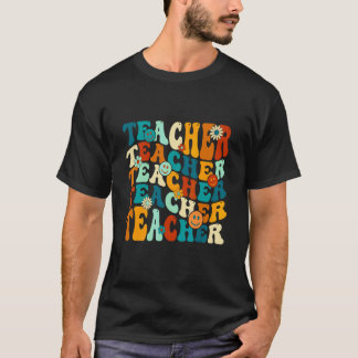 Retro Teacher Inspirational Colorful Elementary Sc T-Shirt
