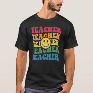 Retro Teacher Inspirational Colorful Elementary Sc T-Shirt