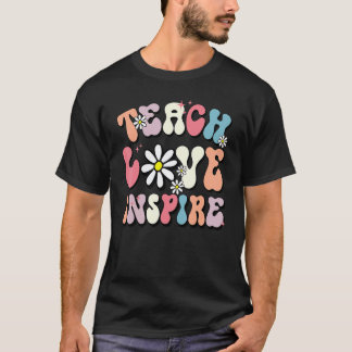 Retro Teacher Inspirational Colorful Elementary Sc T-Shirt