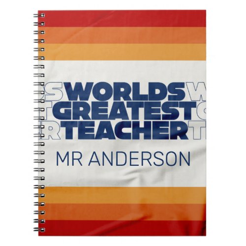 Retro teacher modern blue red stylish  notebook