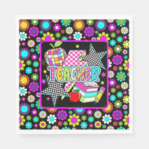 Retro Teacher Paper Dinner Napkins