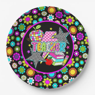 Retro Teacher Paper Plate