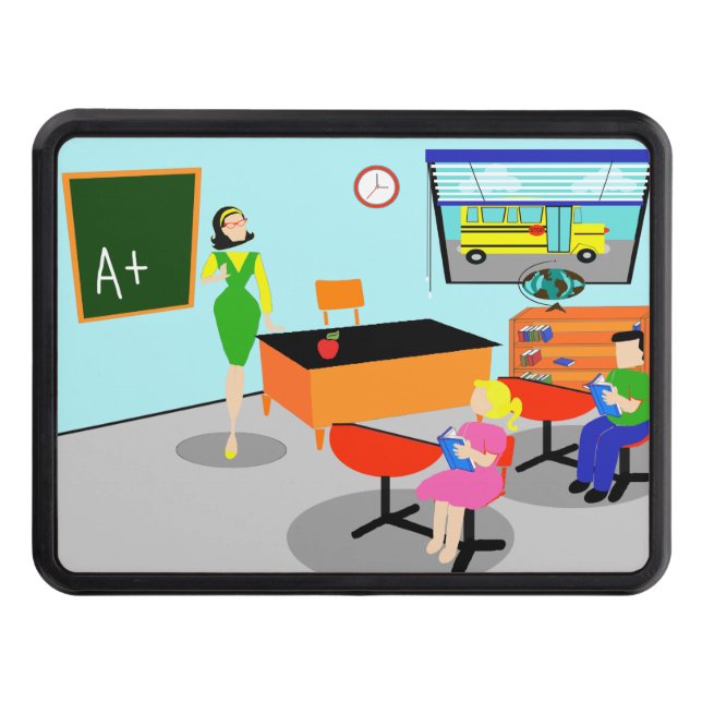 Retro Teacher Trailer Hitch Cover (Front)