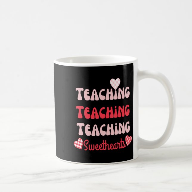 Retro Teacher Valentines Day 2023 Teaching Sweethe Coffee Mug (Right)