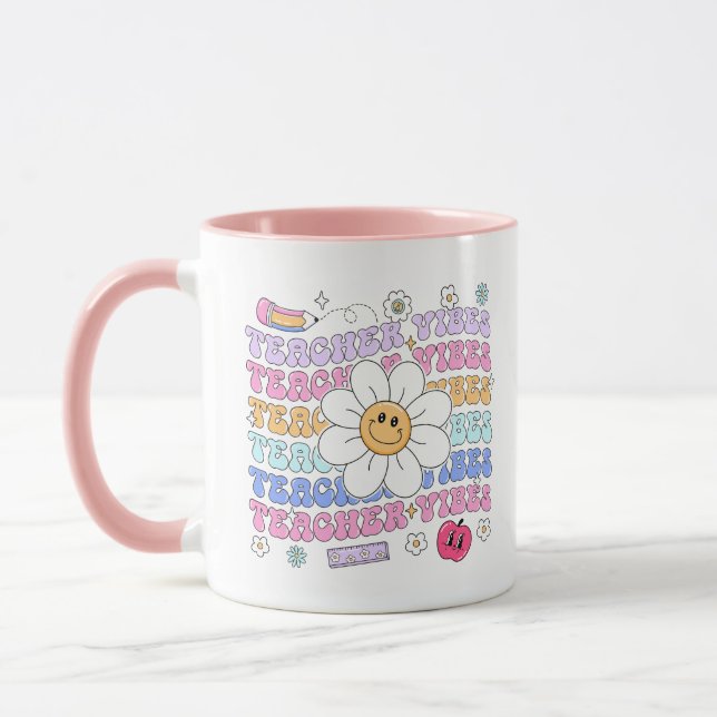 Retro Teacher Vibes Appreciation Mug (Left)