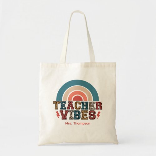 Retro Teacher Vibes Teacher Appreciation Week Gift Tote Bag