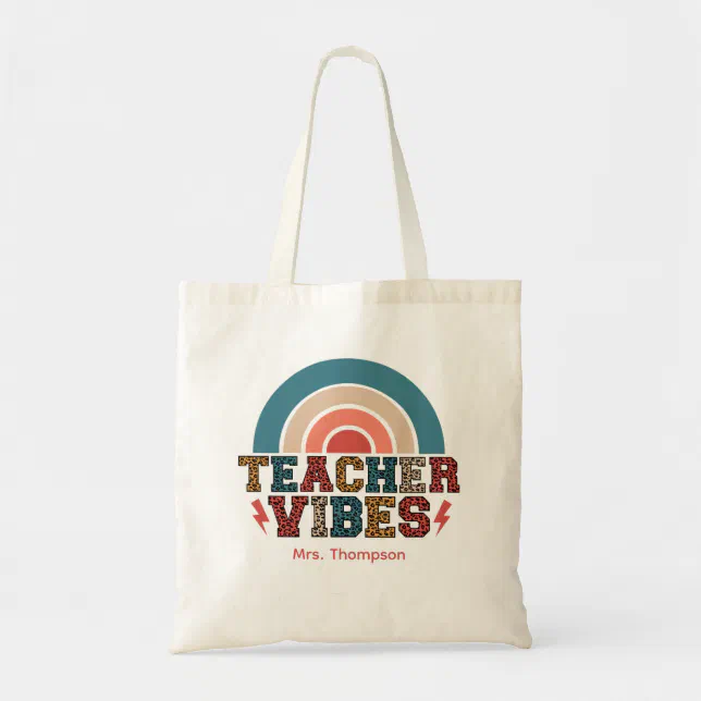 Retro Teacher Vibes Teacher Appreciation Week Gift Tote Bag | Zazzle
