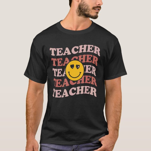 Retro Teachers Inspirational Cute Colorful Element T-Shirt (Front)
