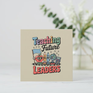 Retro Teaching Future Leaders Groovy Teacher Invitation