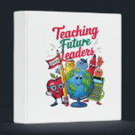 Retro Teaching Future Leaders Teacher School  3 Ring Binder<br><div class="desc">Retro Teaching Future Leaders Groovy Teacher Back To School</div>