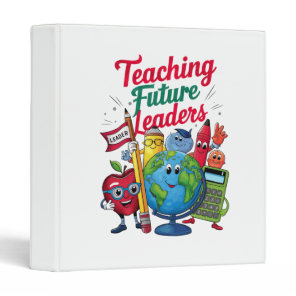 Retro Teaching Future Leaders Teacher School  3 Ring Binder