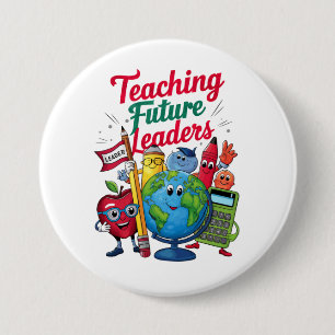Retro Teaching Future Leaders Teacher School  Button