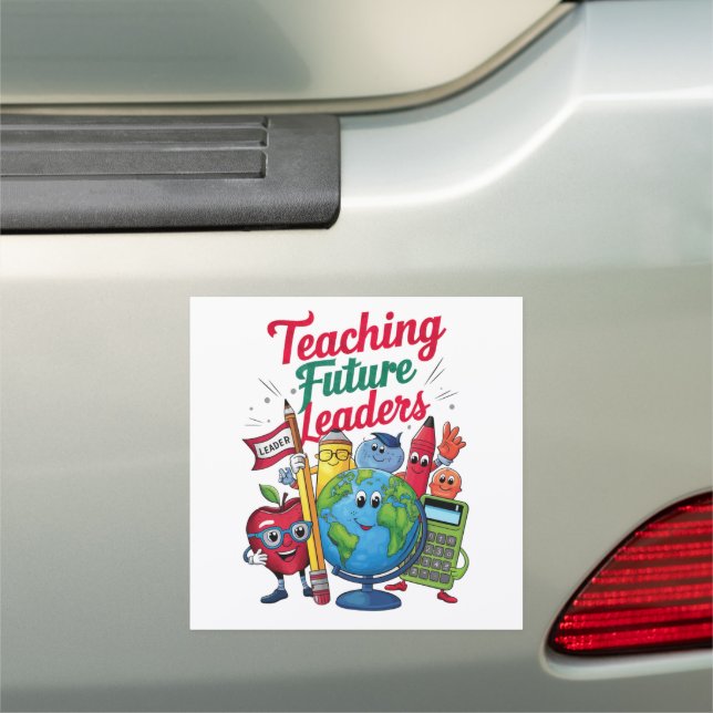 Retro Teaching Future Leaders Teacher School  Car Magnet (In Situ)