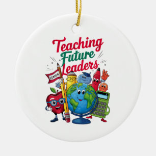 Retro Teaching Future Leaders Teacher School  Ceramic Ornament
