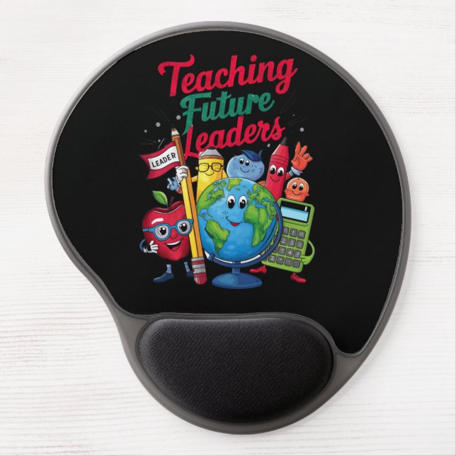 Retro Teaching Future Leaders Teacher School  Gel Mouse Pad (Front)