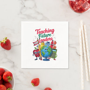 Retro Teaching Future Leaders Teacher School  Napkins