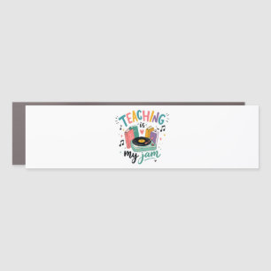 Retro Teaching Is My Jam Vinyl Record Teacher Car Magnet