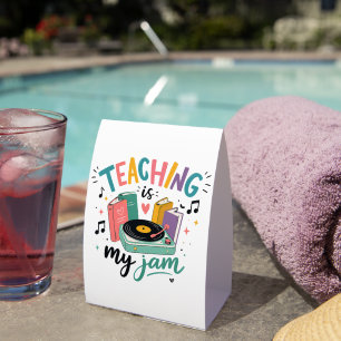 Retro Teaching Is My Jam Vinyl Record Teacher Paper Table Tent