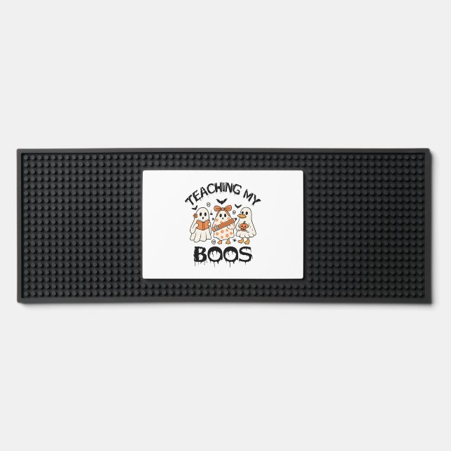 Retro Teaching My Boos Halloween Bar Mat (Front)