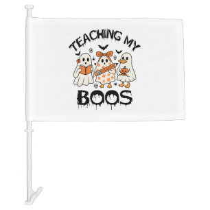 Retro Teaching My Boos Halloween Car Flag