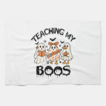 Retro Teaching My Boos Halloween Kitchen Towel