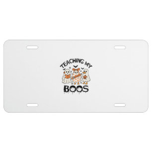 Retro Teaching My Boos Halloween License Plate