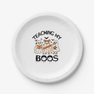 Retro Teaching My Boos Halloween Paper Plates