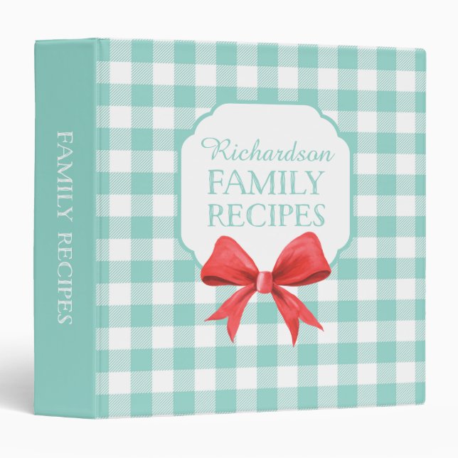 Retro Teal Family Recipe Binder (Front/Spine)