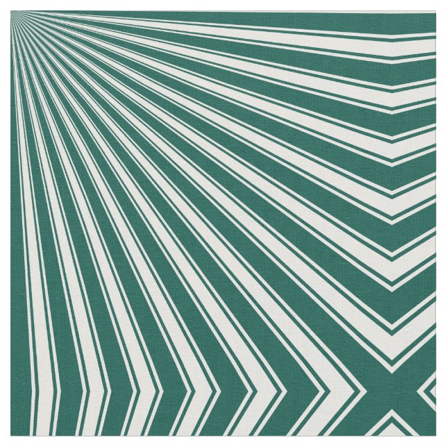 Retro Teal green Funky Sun Rays Background Fabric (Close Up)