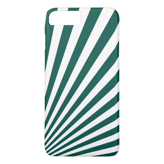 Retro Teal green Sun Rays Background Case-Mate iPhone Case (Back)
